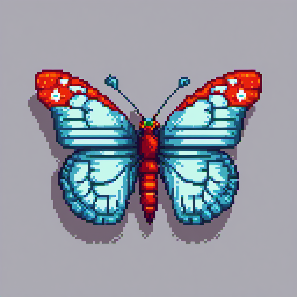 borboleta, pixel art